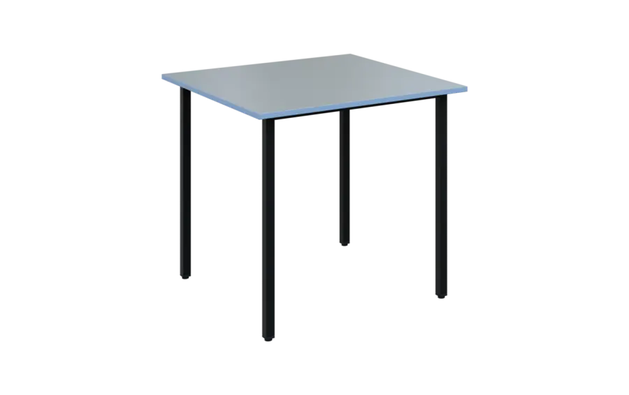 JSB 80N Jídelní stůl 800 x 800 mm, deska šedá s hranou blankyt / podnož černá